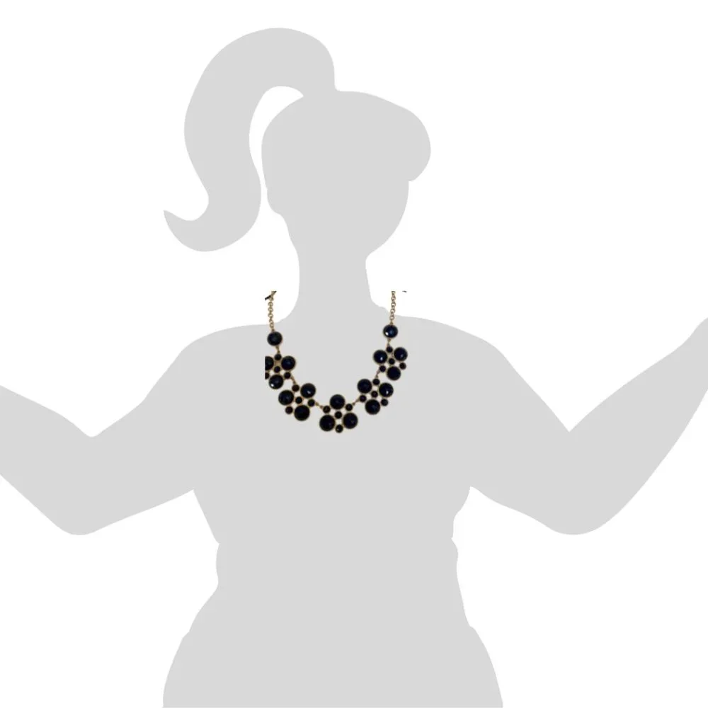 Navy & Gold Statement Necklace - Picture 2 of 3
